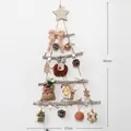 DIY wall-mounted wooden Christmas tree set in coffee tones with pinecones and ornaments - Brown Style Hanging Tree Set 60cm