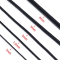 Comparison of black cowhide leather cords in 1mm to 4mm diameter thickness for DIY crafts - 1mm (Approx 9.3m) / Black