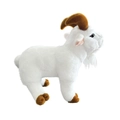 Simpatica capra di peluche bianca con corna marroni e morbida consistenza realistica - 30x25cm / Capra Bianca