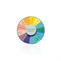 Rainbow enamel foodie decision spinner brooch with metal finish on a white background - Food Choice Brooch / Rainbow Spinner E
