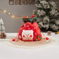 Sac cadeau de Noël rouge avec motif bonhomme de neige 3D et broderie festive - J-31 Sac Bonhomme de Neige avec Haut à Flocon de Neige