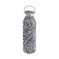 17oz double-wall insulated water bottle with black and white zebra rhinestone pattern - Zebra Stripes