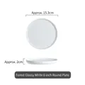 Piatto in ceramica bianca da 6 pollici stile francese con trama martellata lucida - Piatto rotondo bianco lucido foresta da 6 pollici