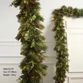 Ghirlanda natalizia in PE da 2M con pigne e luci LED per decorazione della parete - Festone PE-200cm Con Luci (USB)