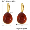 Boucles d'oreilles gouttes en résine ambre avec crochets en acier inoxydable doré - Boucles d'oreilles en résine rouge / Rouge