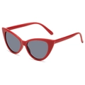 Fashionable cat eye sunglasses with vibrant red frames and dark grey lenses for women - Red Frame Grey Lens