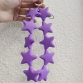 Cute purple silicone star chain accessory with gold clasp for bags and phone charms - Purple (10 Stars)