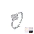Bague trèfle en argent S925 avec moissanite scintillante et son certificat GRA - Bague Taille US 5 (49mm)