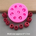 Roze siliconen vorm voor DIY frambozen chocolaatjes met 9 realistische holtes in diverse maten - Siliconen / Gemengde maat frambozenvorm