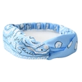 Sky blue bandana headband with paisley print and a twisted knot design for sports - Sky Blue