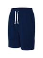 Navy blue waffle textured men's shorts with white drawstring and elastic waistband - S / Navy Blue