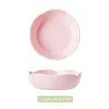 Single pink petal shaped ceramic elevated pet bowl with smooth glazed finish - Single Pink Flower Bowl