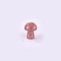 Miniature pink natural crystal mushroom pendant with a smooth polished quartz finish - Strawberry Quartz / 15*20mm