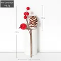 Artificial Christmas red berry pick with natural pine cone for tree decoration 16cm - ACG3-1 (Single / Snow Pine Cone Bright Berries)