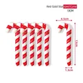 Red and white 13cm Christmas candy cane hanger with gold Merry Christmas print - Red Gold Stamped Candy Cane 13cm