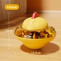 Yellow chick-shaped pet slow feeder toy with 12cm height and 13.5cm width base - 12cmx13.5cm / Yellow