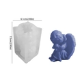 Cupid wing angel silicone mold with 7.5cm blue resin angel statue for DIY crafts - Thinking Angel - Knee Hugging