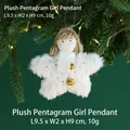 Plush Christmas star girl hanging ornament for tree decoration with golden bells - Little Girl/Angel