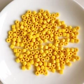 Macro shot of bright yellow cylindrical acrylic beads for DIY jewelry crafting accessories - 15# Yellow