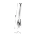 Stainless steel 34cm kitchen tongs with scalloped head and 118g weight on white background - Plum Blossom Shape Tongs 14 Inch