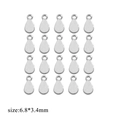 Silver teardrop stainless steel jewelry tail tags in 20pcs set size 6.8x3.4mm - Blank Short Figure 8 / Steel