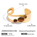 Gedetailleerde afmetingen voor gouden roestvrijstalen armband met tijgeroogstenen - Bangle / Goud-Bruine Tijgeroog Armband