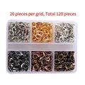 DIY jewelry making kit with 120 pieces of lobster clasps in 6 assorted metal colors - Box 6 - Six Color Lobster Clasps Set