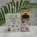 Capybara digital alarm clock in yellow finish with festive gift bag and box set - Birthday Bag + Lovers Box + Chinese Manual / Button Version (English Week)