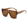 Translucent brown square oversized sunglasses for women with 58mm lens and sleek frame - C06 Dark Tea Frame Tea Lens