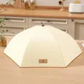 Beige 70cm foldable food cover umbrella with handle, fits 8-9 dishes for home dining - Beige (Fits 8-9 Dishes)