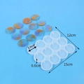 12-cavity round silicone mold for DIY resin jewelry making with 3.5cm circles - 60-1166 (Round)