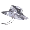 Outdoor Sonnenhut mit breiter Krempe, grau-weißem Camouflage-Muster und verstellbarer Kordel - Grau