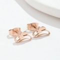 Elegant rose gold cowboy hat stud earrings with hollow design for Christmas gift - Cowboy Hat Studs / Rose Gold