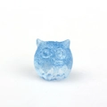 Handcrafted blue crystal resin owl figurine with transparent polished finish - 05 Aquamarine