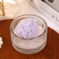 Handmade lavender rose-shaped scented candle in an embossed glass jar gift - Light Purple 3D Rose