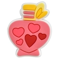 Pink heart perfume bottle charm for clogs, cute DIY soft PVC accessory for shoes - EU 28