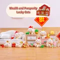 Lucky Cat blind box set featuring six unique cute white feline figurines for desk decor - -263 Lucky Cat Set 6 / Full Box Set