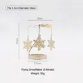 Champagne gold spinning snowflake carousel candle topper for 5.5cm diameter glass jars - 5.5CM Snowflake Style