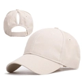Beige ponytail baseball cap for women with adjustable velcro closure and sun protection - Adult, Adjustable / Beige