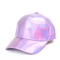 Violette Laser-Baseballkappe mit holografischem Farbverlauf und reflektierender Oberfläche - Lila