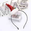 Christmas headband with red sequin mini santa hat and green holly leaf accents - Holly Leaf Sequins Santa Hat
