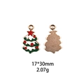 Detailed front and back view of a 17x30mm red and green Christmas tree alloy pendant - Large Christmas Tree-17*30mm