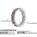 Anello in acciaio inossidabile lucido con zirconi viola a taglio triangolare a giro completo - Acciaio Viola Zirconia