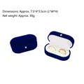 Royal blue velvet double ring box with gold clasp, dimensions 7.5x4x3.5cm - Double Ring Box / 7.5*4*3.5cm / Royal Blue (White Lining)