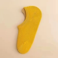 Chaussettes invisibles jaune gingembre avec tricot à rayures et silicone antidérapant - Taille unique / Jaune