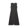 Elegante abito midi nero a pois senza maniche con silhouette a A di ZEDERI - XS / Polka Dot Nero