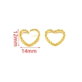 Gold-plated twisted heart connector for DIY jewelry, 12mm x 14mm size stainless steel - Heart / Gold