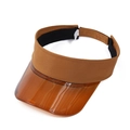 Brown canvas sun visor with translucent PVC brim for outdoor tennis and cycling - Coffee