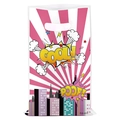 Comic pop art style gift bag with cool and poof text for birthday party favors - Superhero Theme