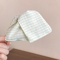 Detail of white triangle hair claw with blue polka dots and soft fabric texture - Claw Clip - White